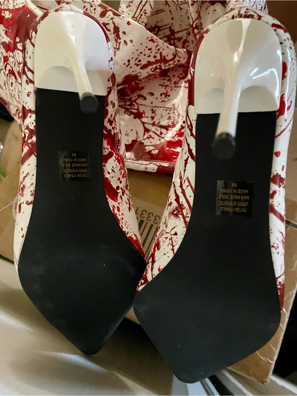 Dolls Kill Trickz N Treatz Blood Splatter platform boots size NEW